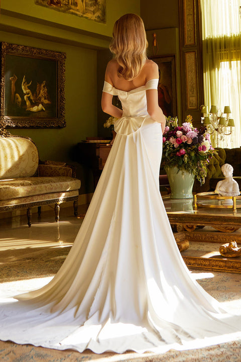 GLS Gloria GL3545 Off Shoulder Slit Wedding Dress