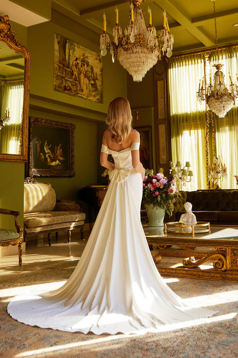 GLS Gloria GL3545 Off Shoulder Slit Wedding Dress