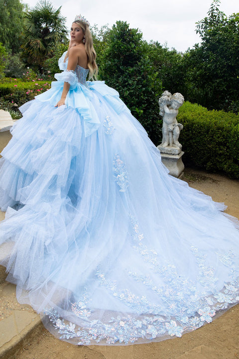 GLS Gloria GL3551 Strapless Layered Ball Quinceañera Dress