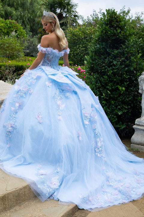 GLS Gloria GL3555 3D Floral Off Shoulder Ball Quinceañera Dress