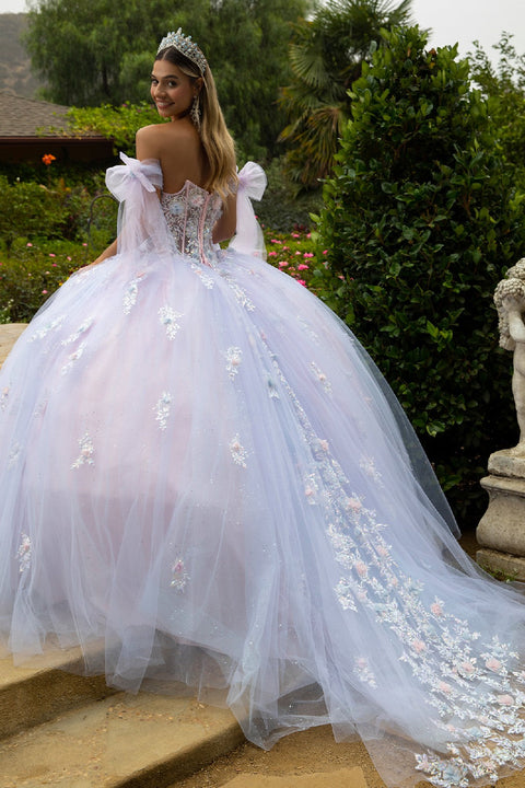 GLS Gloria GL3570 3D Floral Strapless Ball Quinceañera Dress