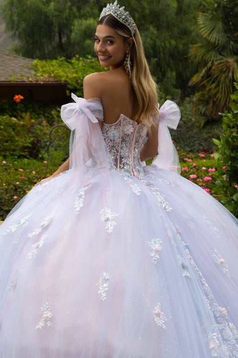 GLS Gloria GL3570 3D Floral Strapless Ball Quinceañera Dress