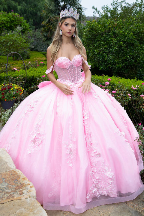 GLS Gloria GL3576 Off Shoulder Bow Ball Quinceañera Dress