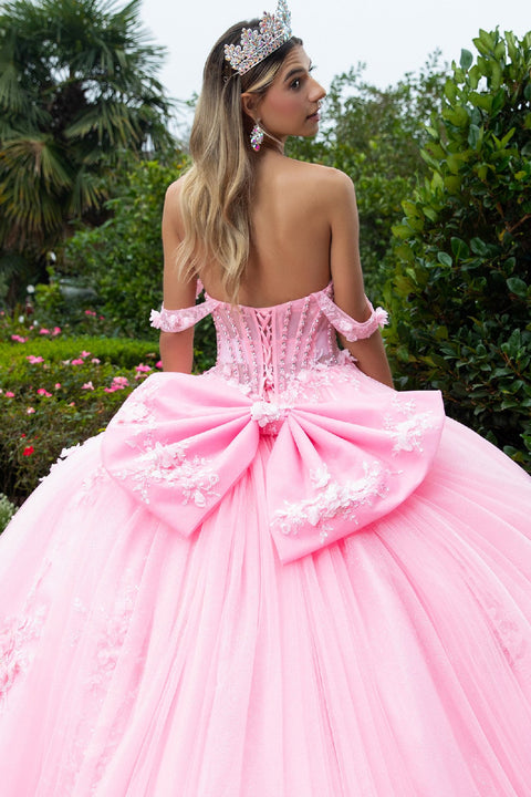 GLS Gloria GL3576 Off Shoulder Bow Ball Quinceañera Dress