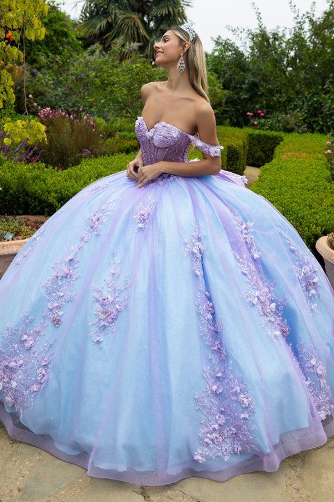 GLS Gloria GL3576 Off Shoulder Bow Ball Quinceañera Dress