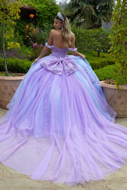 GLS Gloria GL3576 Off Shoulder Bow Ball Quinceañera Dress