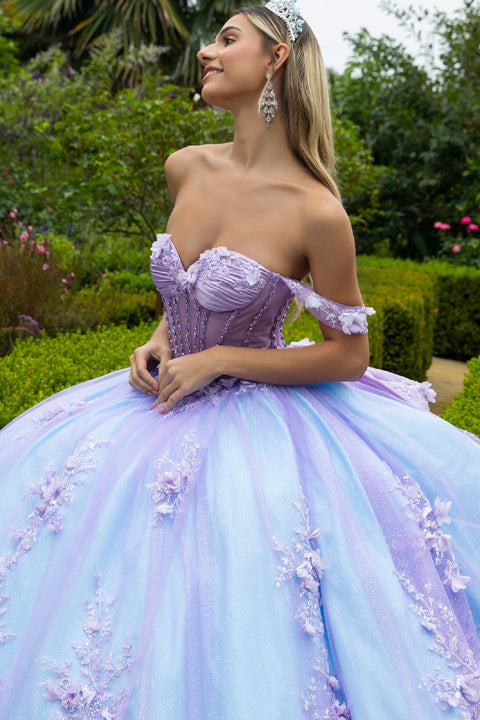 GLS Gloria GL3576 Off Shoulder Bow Ball Quinceañera Dress