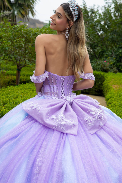 GLS Gloria GL3576 Off Shoulder Bow Ball Quinceañera Dress