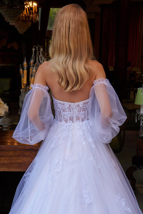 GLS Gloria GL3579 Puff Sleeve Ball Wedding Dress