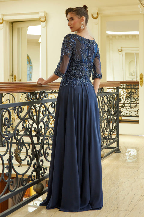 GLS Gloria GL3599 Chiffon Mid-Sleeve A-line Mother of the Bride Dress