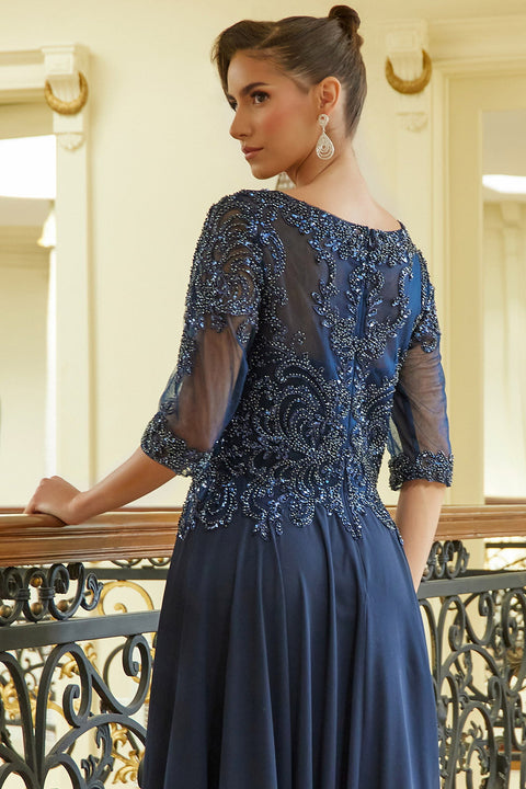 GLS Gloria GL3599 Chiffon Mid-Sleeve A-line Mother of the Bride Dress