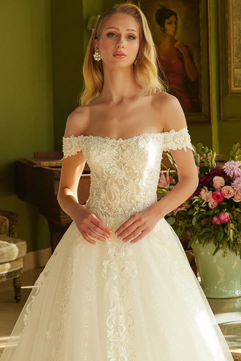 GLS Gloria GL3604 Off Shoulder Wedding Dress