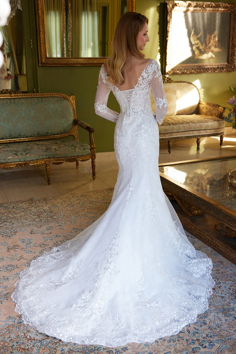 GLS Gloria GL3605 Long Sleeve Cape Wedding Dress