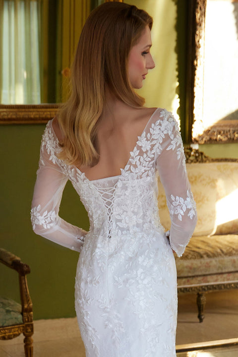GLS Gloria GL3605 Long Sleeve Cape Wedding Dress
