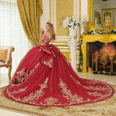 Elizabeth K GL3673 Off Shoulder Ball Quinceañera Dress
