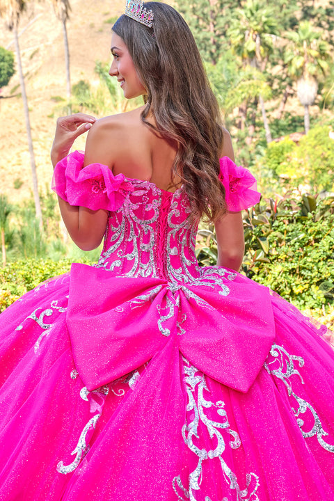 Elizabeth K GL3709 Off Shoulder Ruffled Ball Quinceañera Dress