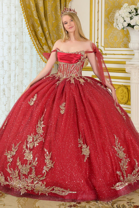 Elizabeth K GL3710 Off Shoulder Bow Ball Quinceañera Dress