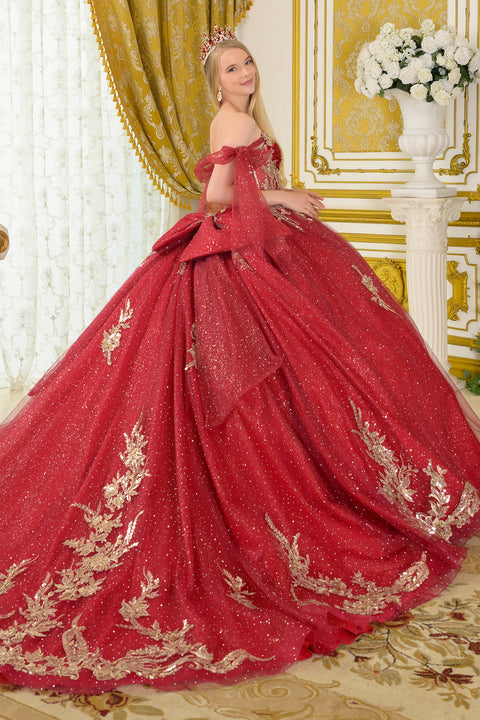 Elizabeth K GL3710 Off Shoulder Bow Ball Quinceañera Dress