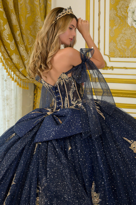 Elizabeth K GL3710 Off Shoulder Bow Ball Quinceañera Dress