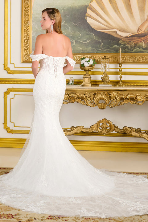 GLS Gloria GL3713 Fitted Off Shoulder Wedding Dress