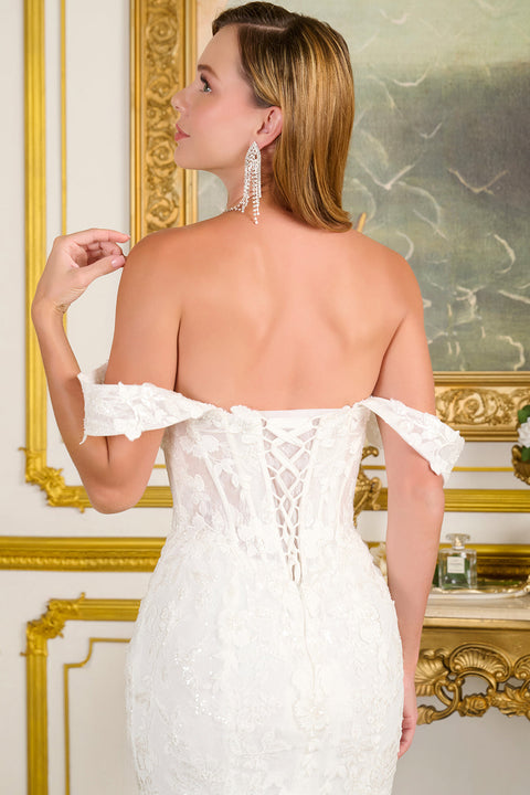 GLS Gloria GL3713 Fitted Off Shoulder Wedding Dress