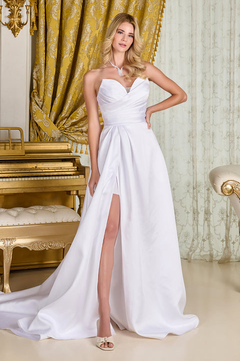 GLS Gloria GL3715 Taffeta Strapless Wedding Dress