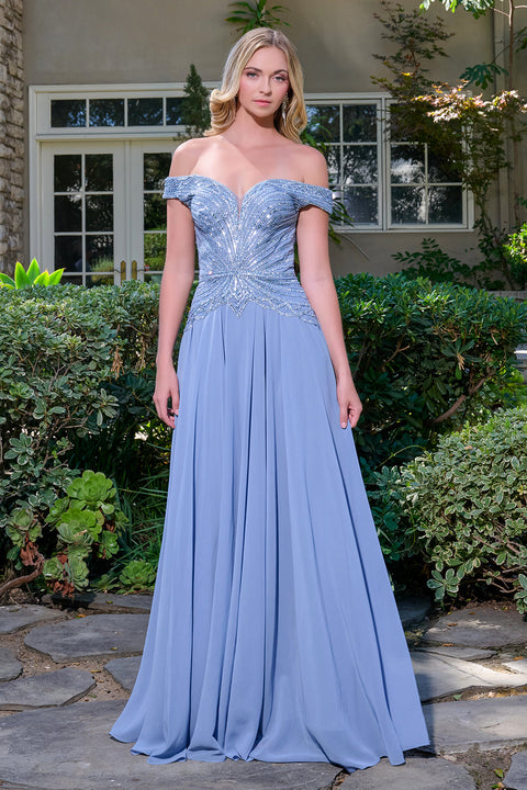 Elizabeth K GL3738 Off Shoulder A-line Prom & Evening Dress