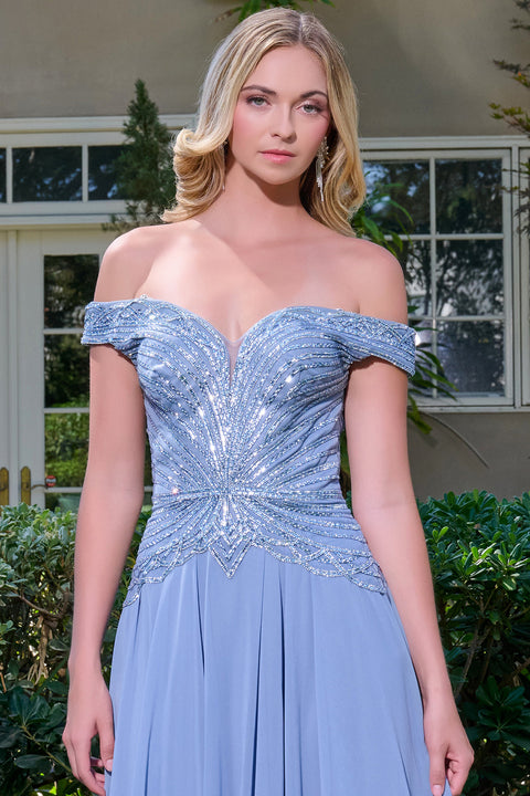 Elizabeth K GL3738 Off Shoulder A-line Prom & Evening Dress
