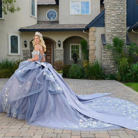 Elizabeth K GL3802 Off Shoulder Layered Ball Quinceañera Dress