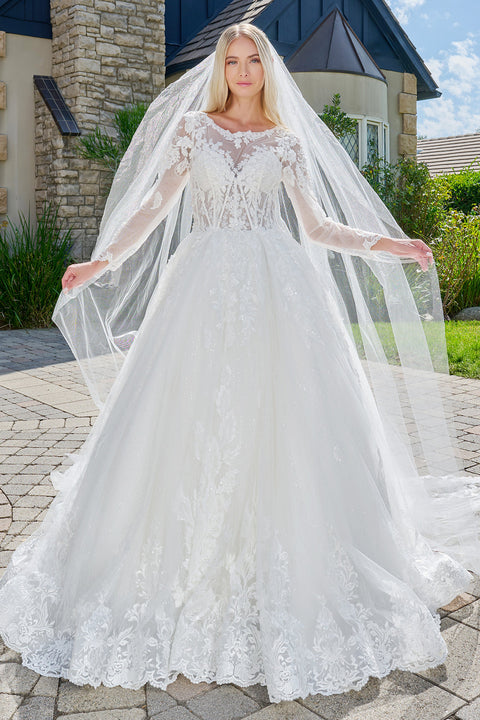 GLS Gloria GL3823 Long Sleeve Wedding Dress