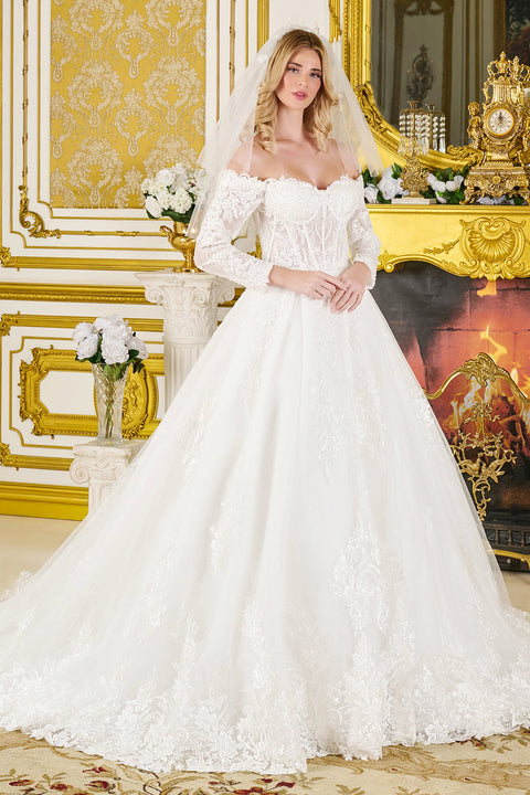 GLS Gloria GL3824 Off Shoulder Wedding Dress