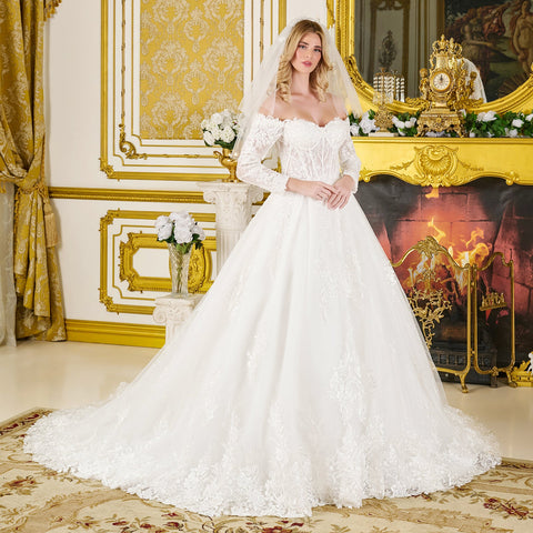 GLS Gloria GL3824 Off Shoulder Wedding Dress
