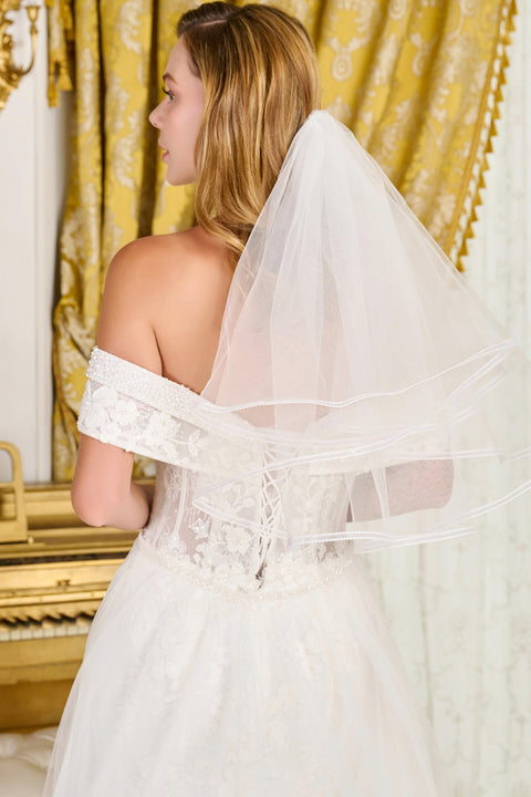 GLS Gloria GL3827 Off Shoulder Overskirt Wedding Dress