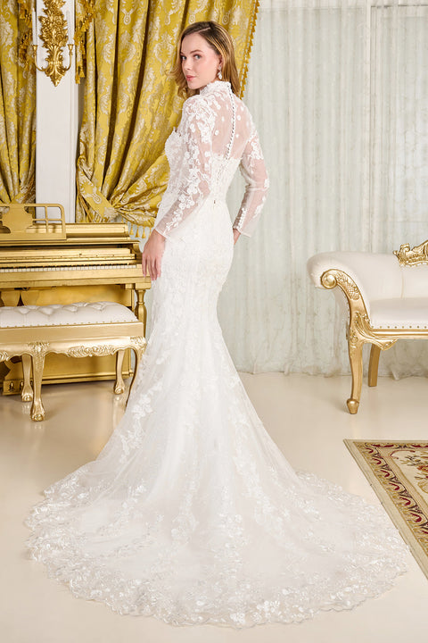 GLS Gloria GL3830 Strapless Long Sleeve Wedding Dress