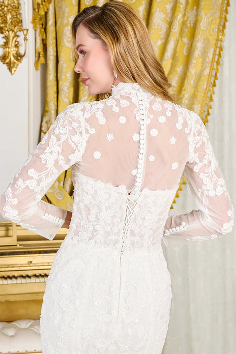 GLS Gloria GL3830 Strapless Long Sleeve Wedding Dress