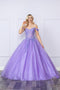 Nox Anabel Off-Shoulder Corset Ball Gown with Appliqué H1349