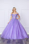 Nox Anabel Off-Shoulder Corset Ball Gown with Appliqué H1349