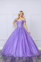 Nox Anabel Off-Shoulder Corset Ball Gown with Appliqué H1349