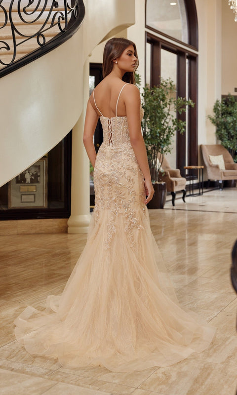 Nox Anabel H1874 Long Prom Gown with Elegant Silhouette