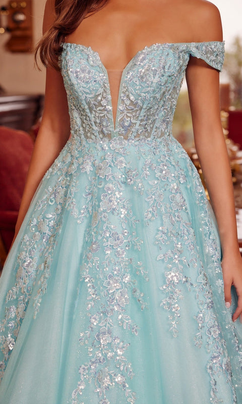 Nox Anabel H1881 Long Prom Gown with Elegant Silhouette