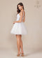 White Sleeveless Short Dress with Appliqué by Nox Anabel H846W