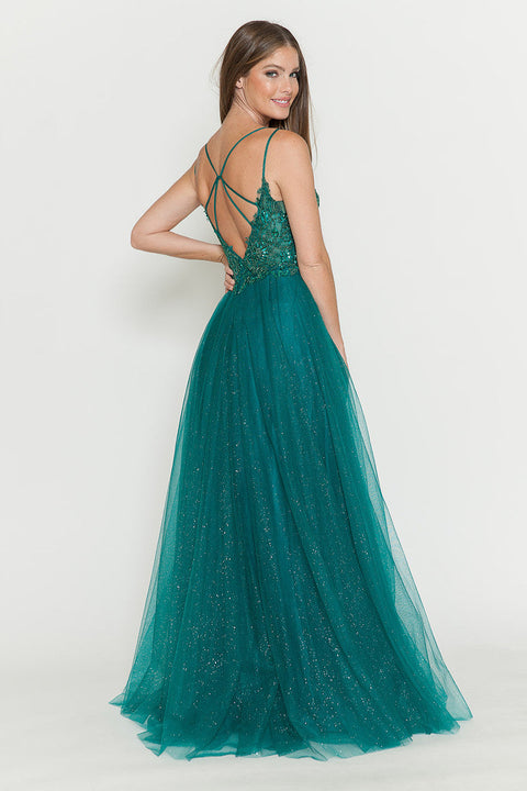 Long Beaded Sequin Formal Prom Dress Lenovia 8183