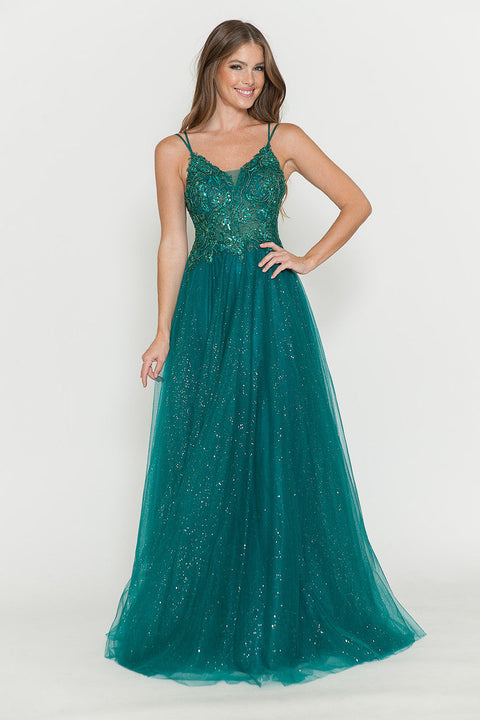Long Beaded Sequin Formal Prom Dress Lenovia 8183