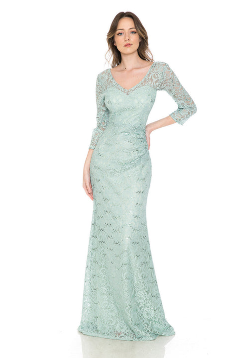 Long Formal  Lace Mother of the Bride Dress Lenovia 5223