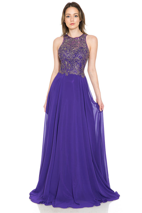 Long A Line Evening Formal Dress Lenovia 8169