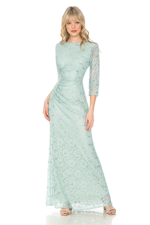 Long Sequin Formal Lace Mother of the Bride Dress Lenovia 5239