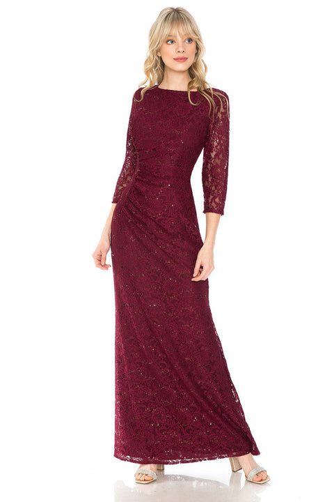 Long Sequin Formal Lace Mother of the Bride Dress Lenovia 5239