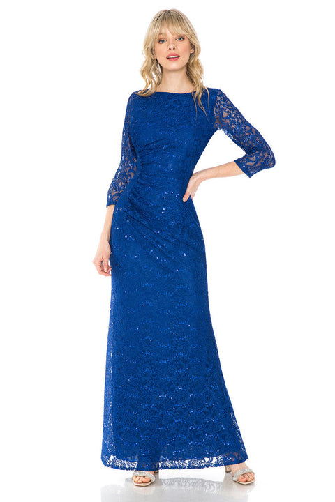 Long Sequin Formal Lace Mother of the Bride Dress Lenovia 5239