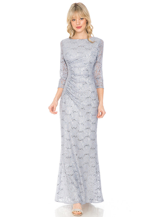 Long Sequin Formal Lace Mother of the Bride Dress Lenovia 5239