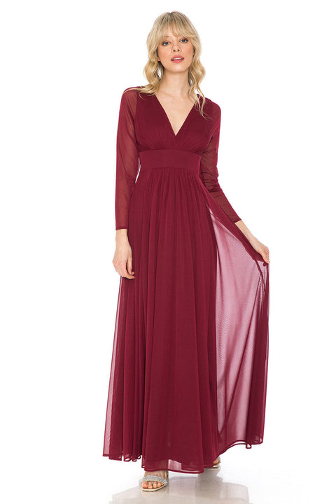 Long Sleeve Formal Mother of the Bride Dress Lenovia 5234